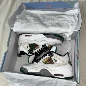 Nike Jordan 4 Retro Lucid Green Rasta Women Sz 10.5 Or Men‎ Size 9  AQ9129-100